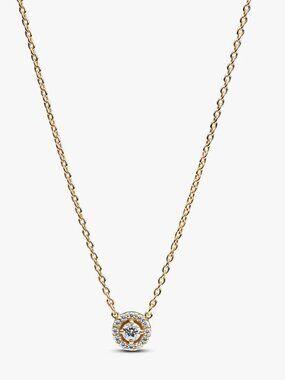 Pandora Round Pav?? Halo Pendant Necklace